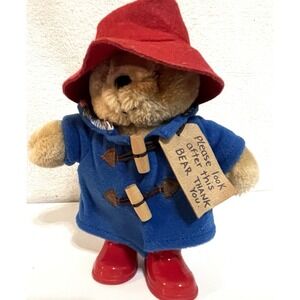 Paddington Bear Plush with Red Boots & Blue Embroidered Jacket 10"